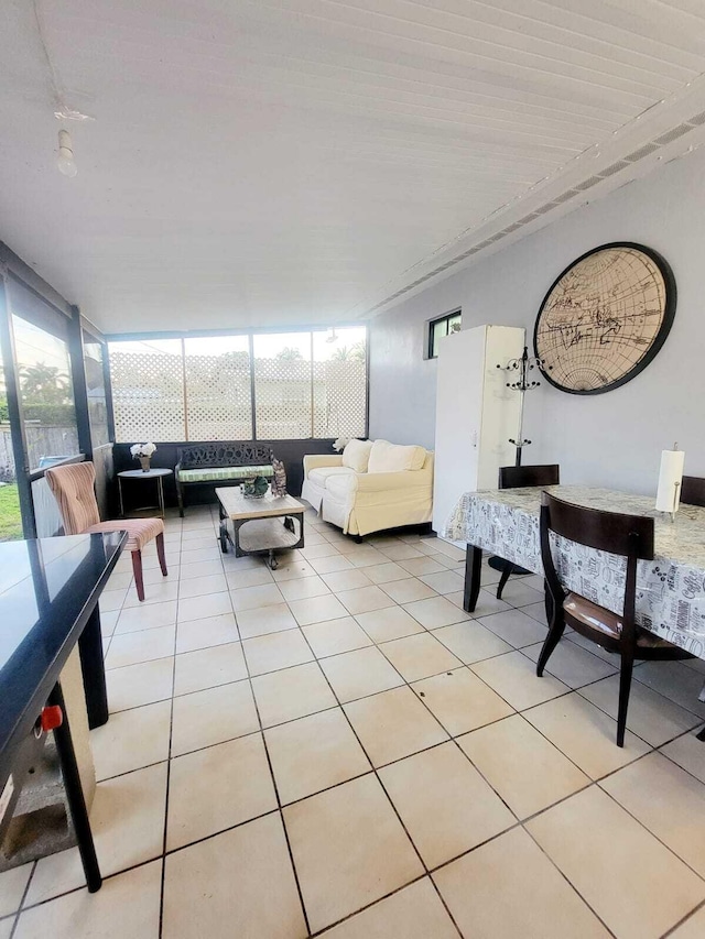 view of tiled living room