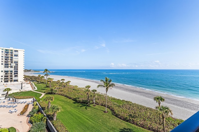 water view with a view of the beach