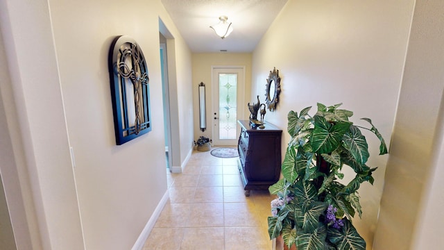 interior space featuring light tile patterned floors