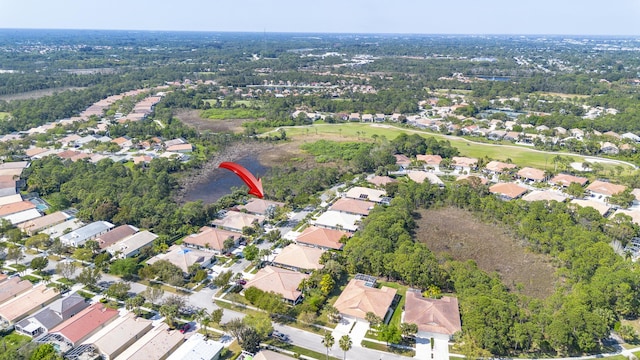 drone / aerial view with a residential view