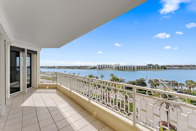 balcony with a water view