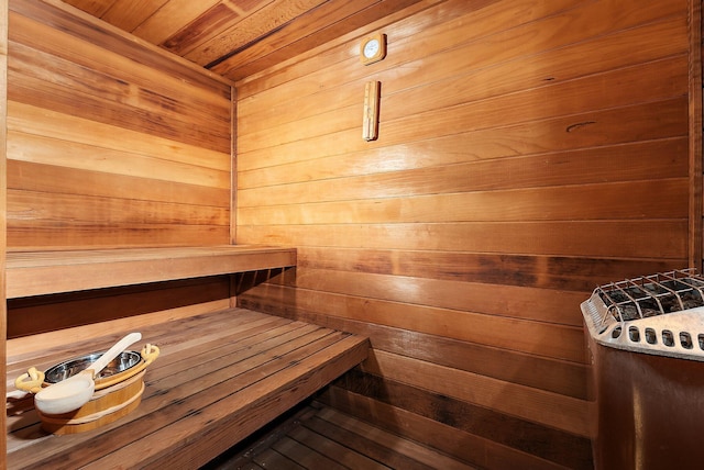 view of sauna