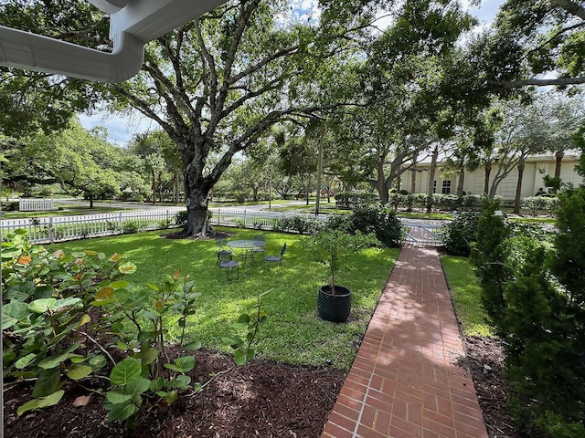 view of yard featuring fence