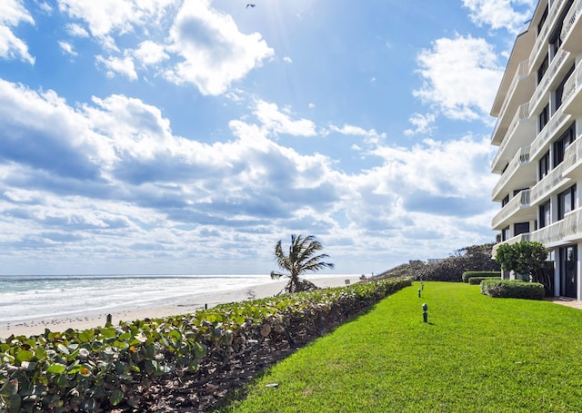 view of water feature featuring a view of the beach