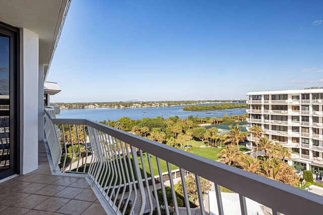 balcony with a water view