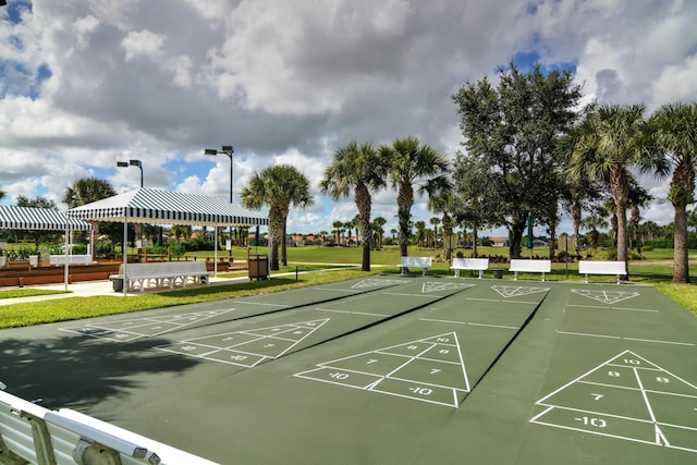 view of community with a yard and a gazebo