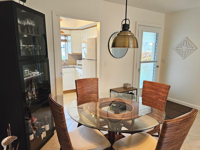 view of tiled dining area