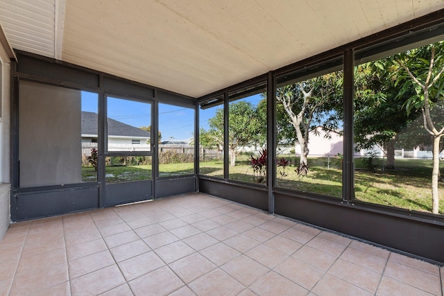 view of unfurnished sunroom