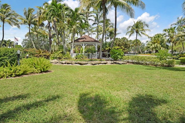 view of yard with a gazebo