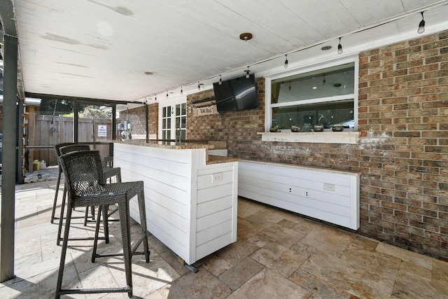 interior space with an outdoor bar