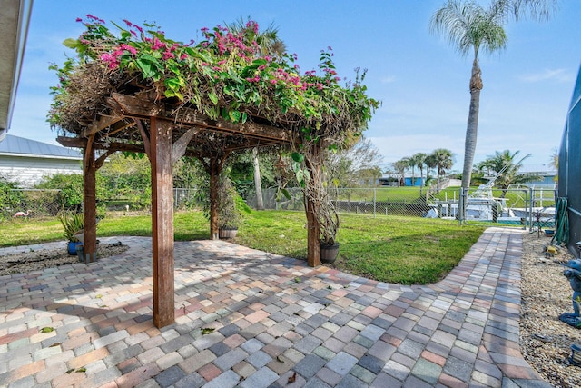 view of patio with a pergola