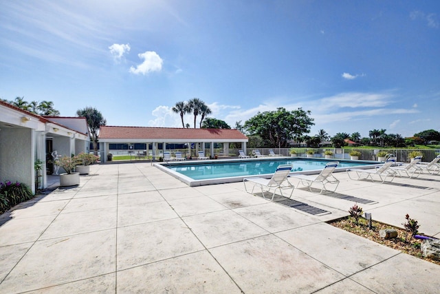 view of pool featuring a patio area