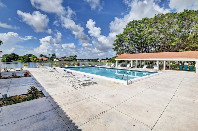 view of pool with a patio