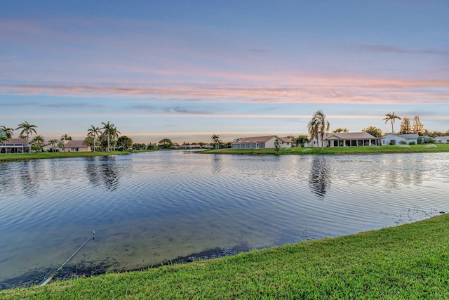 property view of water with a residential view