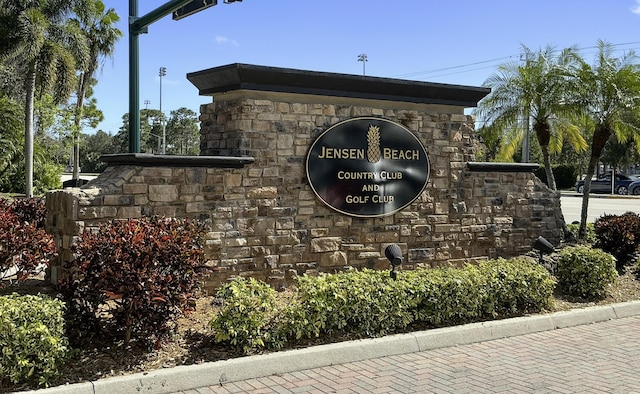 view of community sign