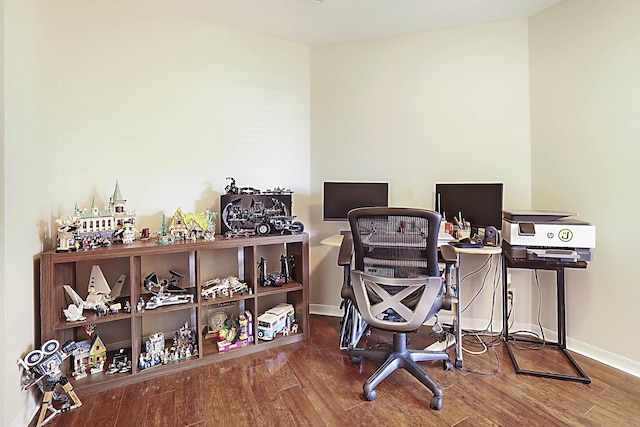 office featuring hardwood / wood-style flooring