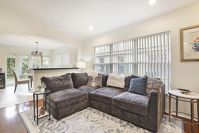 living room featuring hardwood / wood-style floors