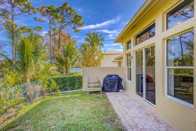 view of yard featuring fence