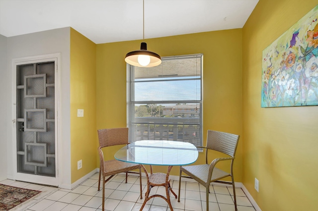 view of tiled dining space