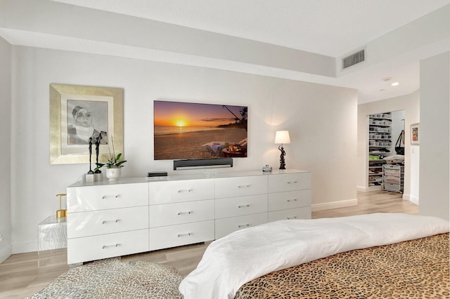 bedroom featuring light hardwood / wood-style flooring