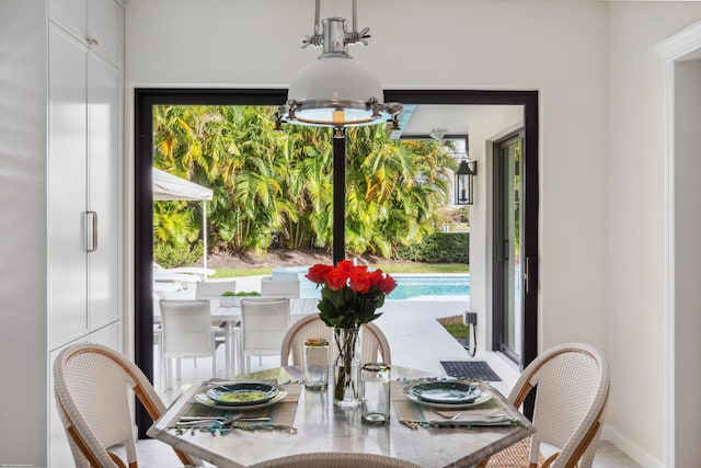 dining area with plenty of natural light