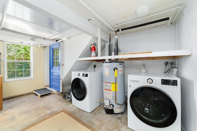 laundry area with washer / clothes dryer and gas water heater