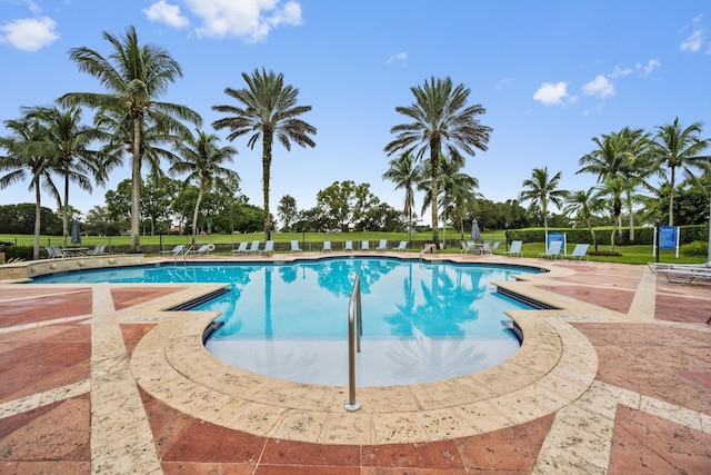 view of pool with a patio