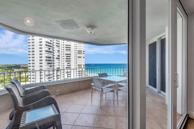 balcony with a water view