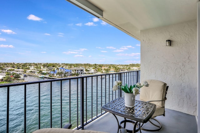 balcony with a water view