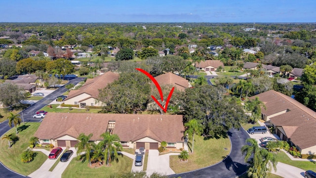 aerial view with a residential view