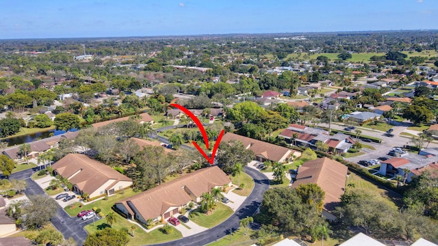 drone / aerial view with a residential view