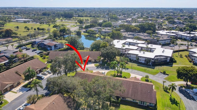 aerial view with a residential view