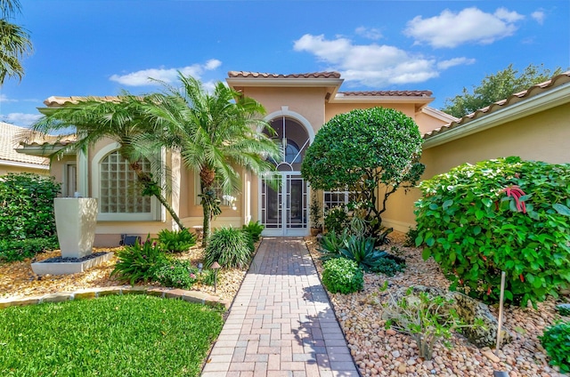 doorway to property with french doors