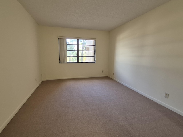 spare room with carpet and a textured ceiling