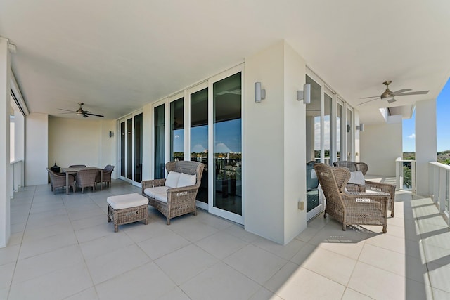 view of patio with ceiling fan