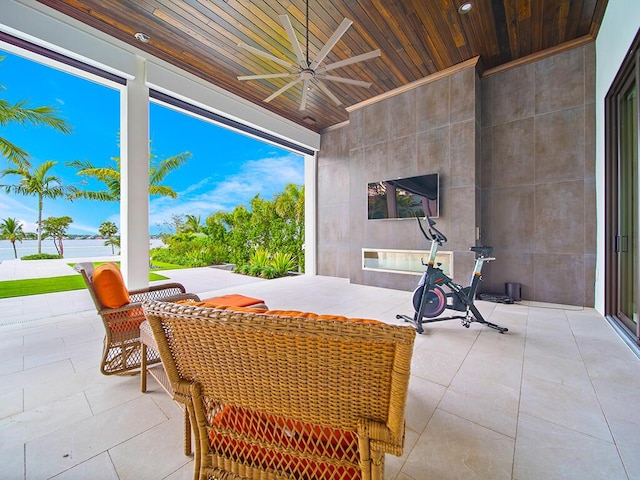 view of patio with ceiling fan