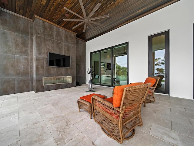 view of patio / terrace with ceiling fan