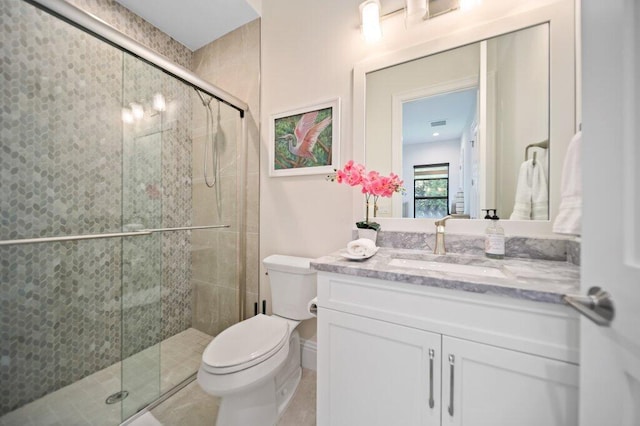81 S River Rd, Stuart, FL 34996 - full bathroom featuring toilet, a shower stall, and vanity