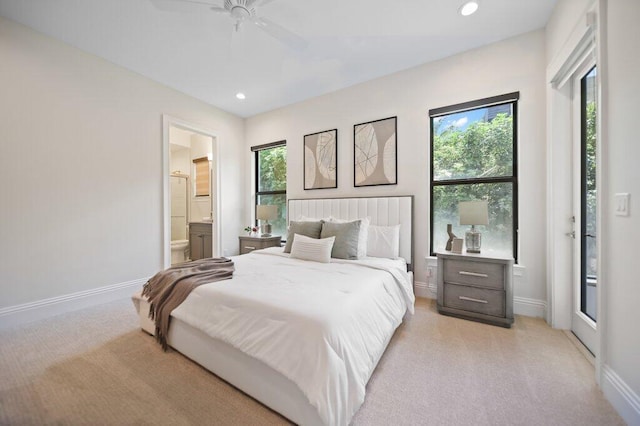 81 S River Rd, Stuart, FL 34996 - bedroom with light colored carpet, baseboards, and recessed lighting