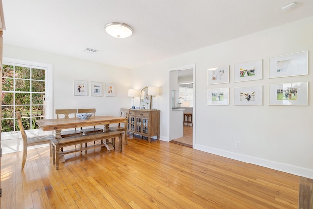 dining area featuring light hardwood / wood-style flooring