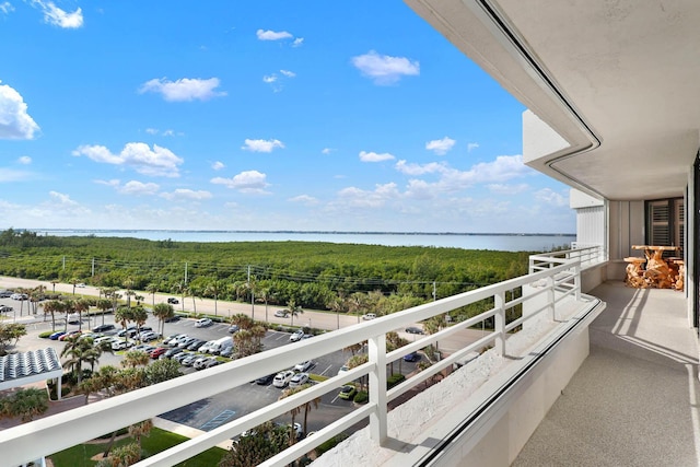 balcony with a water view