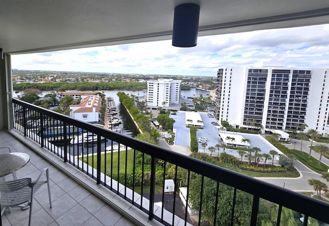 balcony with a water view