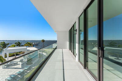 balcony with a water view