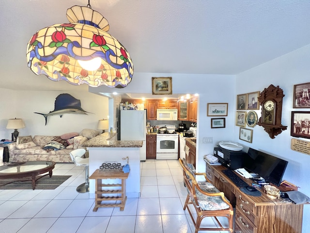 view of tiled living room