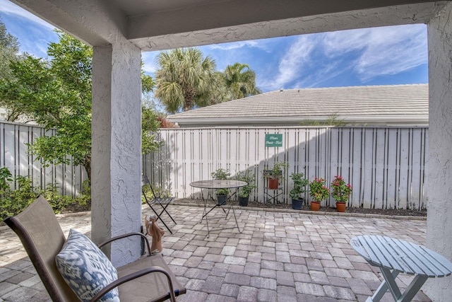view of patio / terrace with a fenced backyard