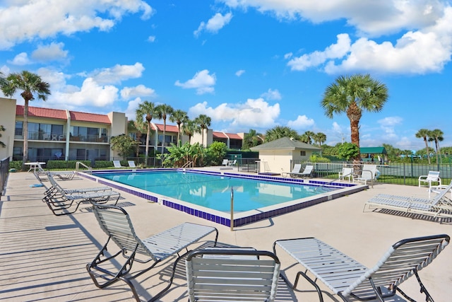 view of pool with a patio area