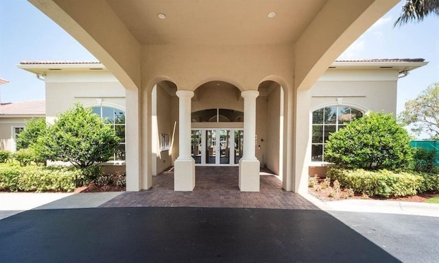 doorway to property with french doors