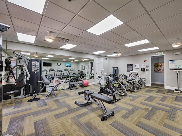 gym featuring carpet floors