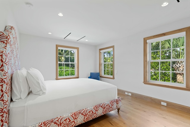 bedroom featuring light hardwood / wood-style floors