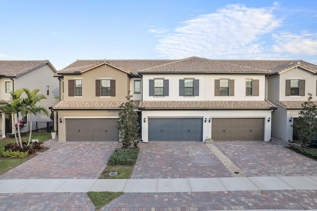 view of front of house with a garage